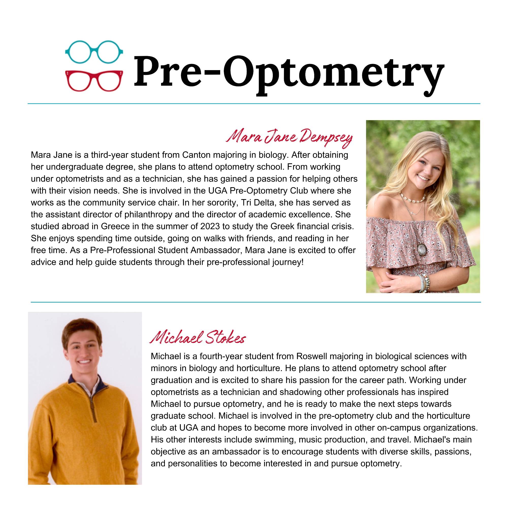 pre-optometry bios